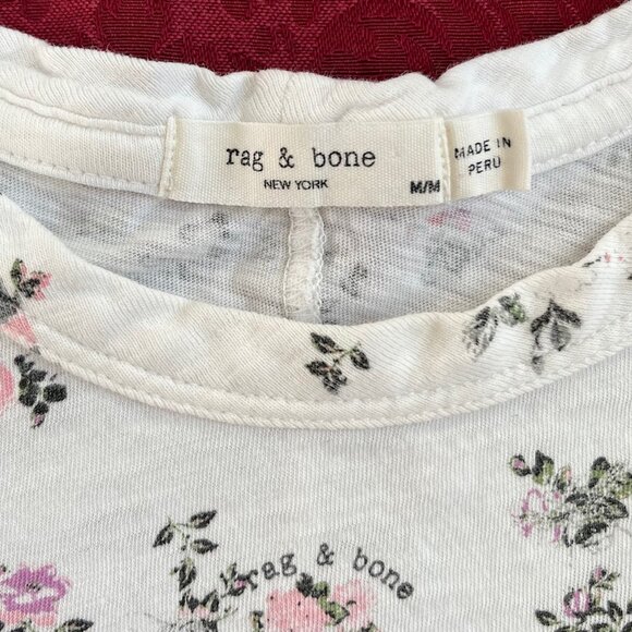 Rag and Bone New York Pima Cotton Floral Short Sleeve Tee T-shirt Top - Picture 4 of 16
